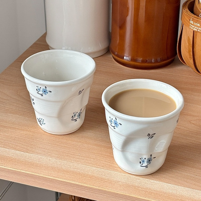 Retro High-End Appearance Ceramic Irregular-Handled Cup