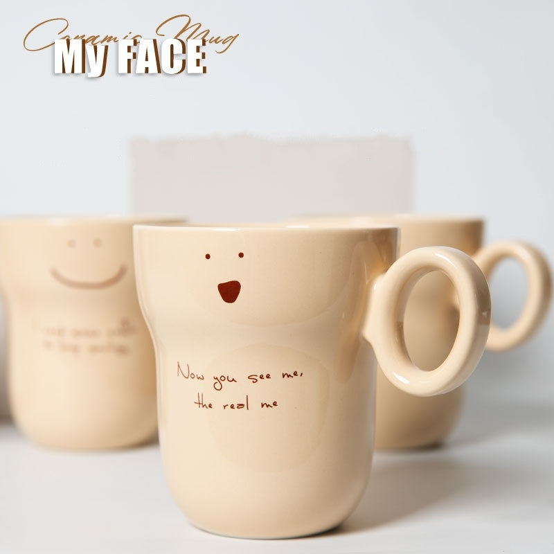 Cute Expression Ceramic Household Mugs