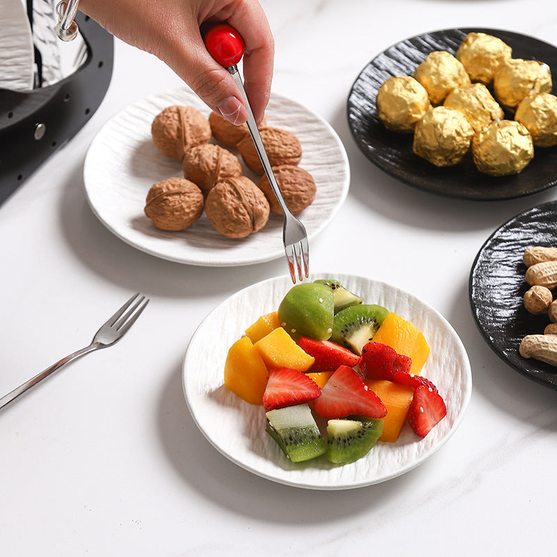 Creative fruit cake fork dessert mixing spoon storage rack stainless steel fruit pick set