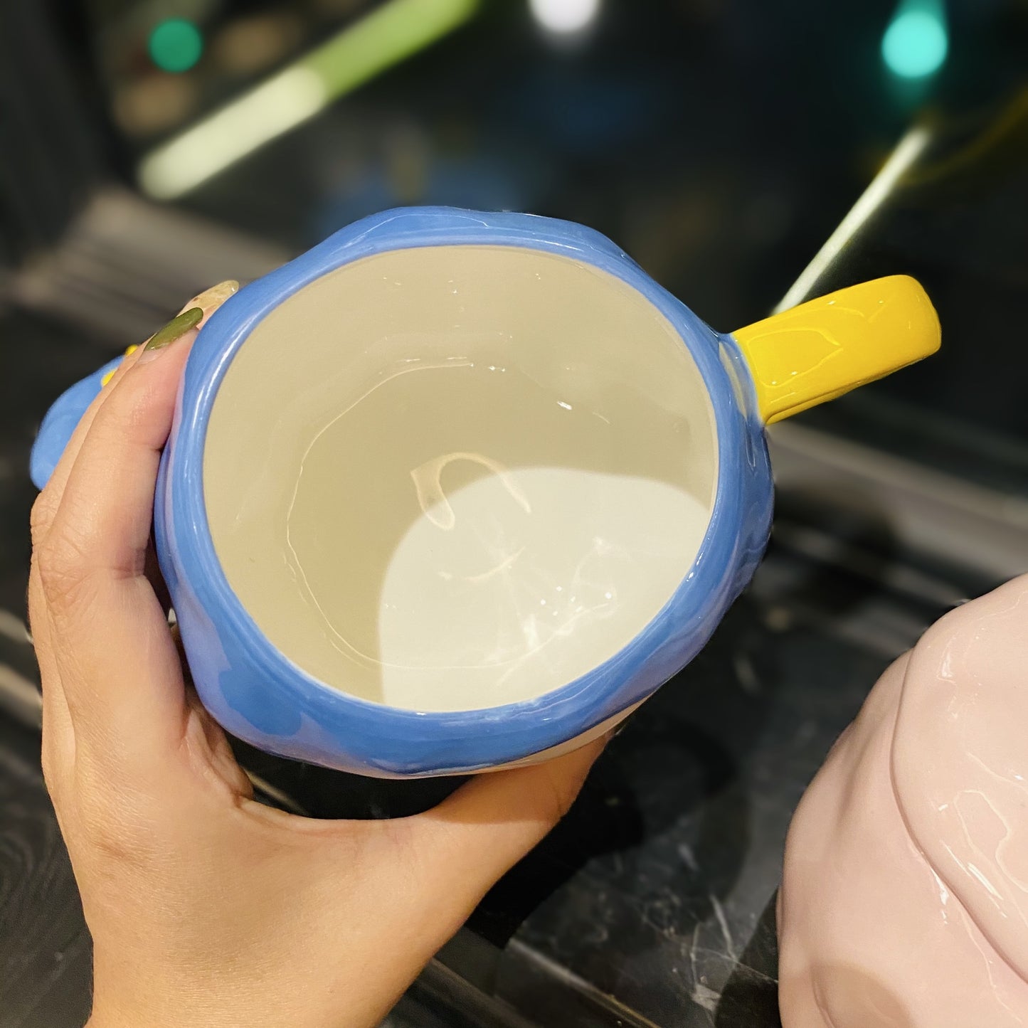 Ceramic mug with lid spoon cute cartoon home milk breakfast mug