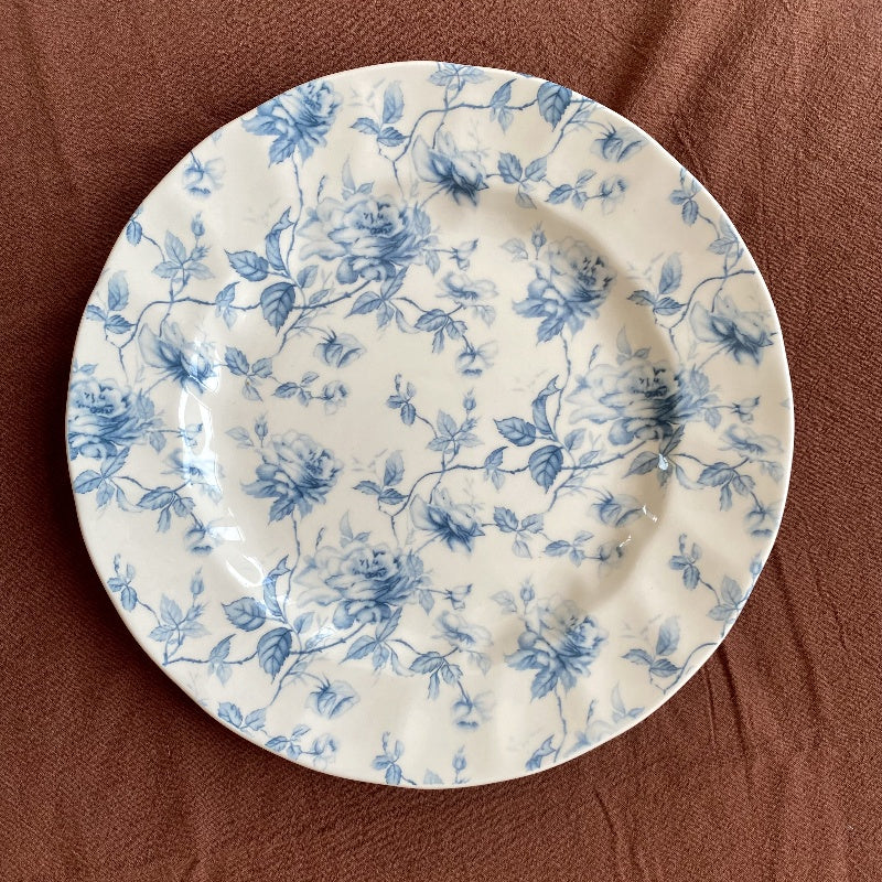 Underglaze Color Blue Flower Dinner Plate Grain Bowl Soup Plate Coffee Cup