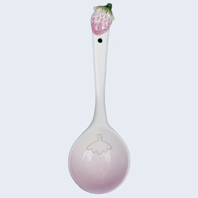 Strawberry relief hand-painted ceramic plate dessert tray jewelry tray