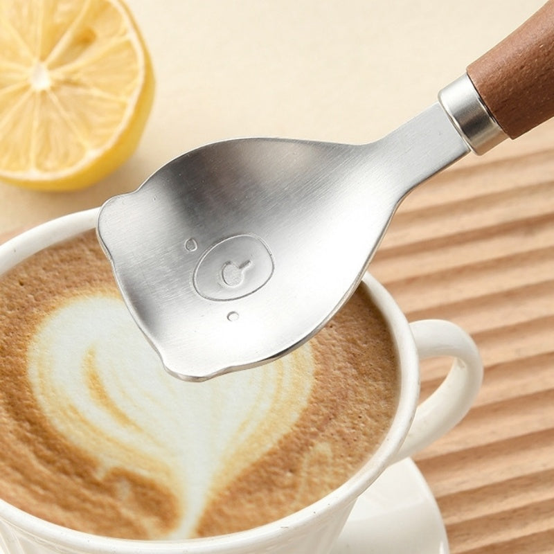 Cute Wooden Handle Stainless Steel Bear Tableware For Children