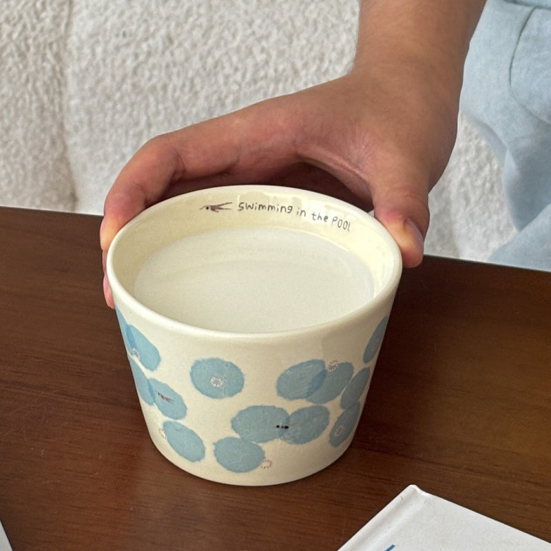 Delicate And Adorable Swimming Pattern Ceramic Mug
