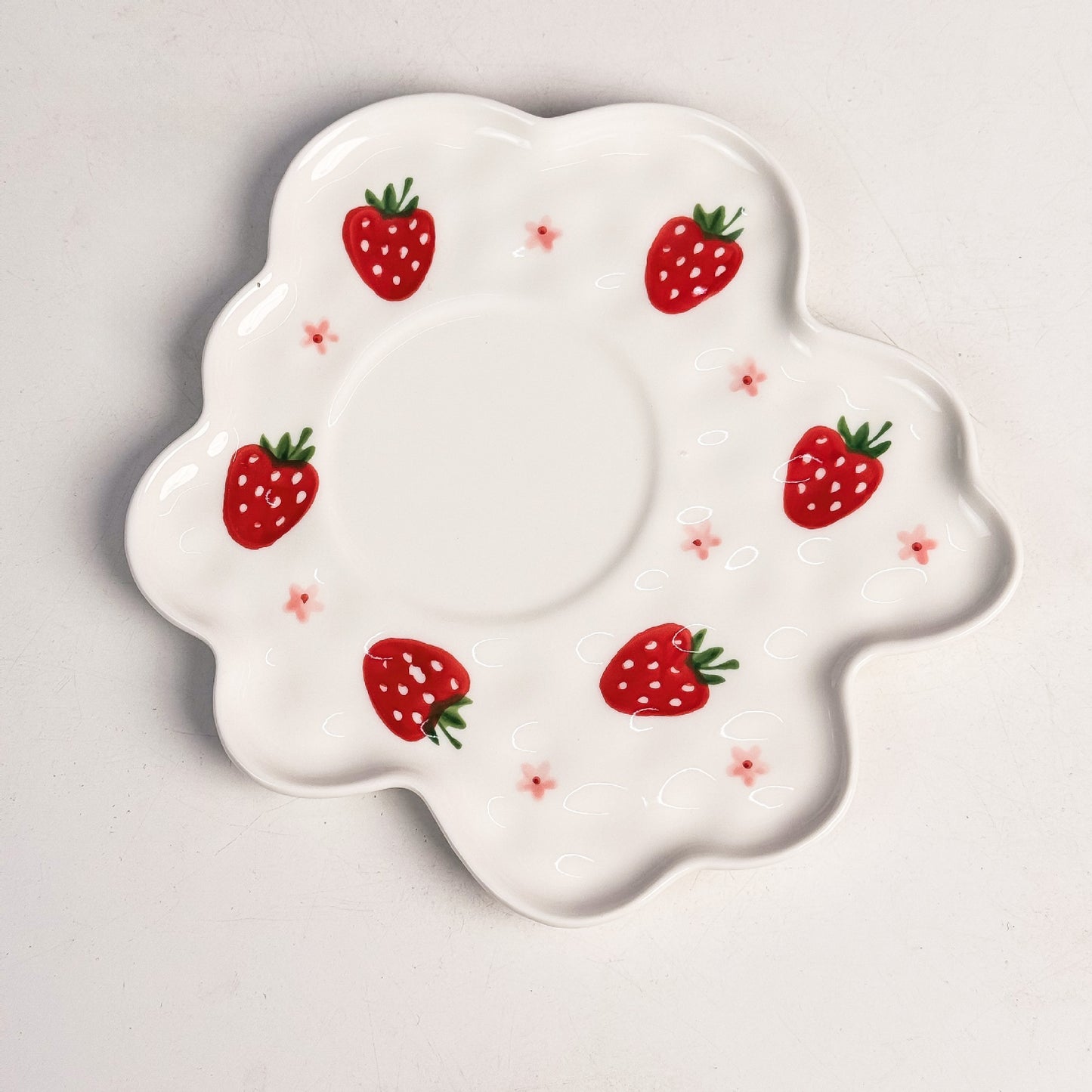High appearance level small fresh pattern irregular ceramic bone dish