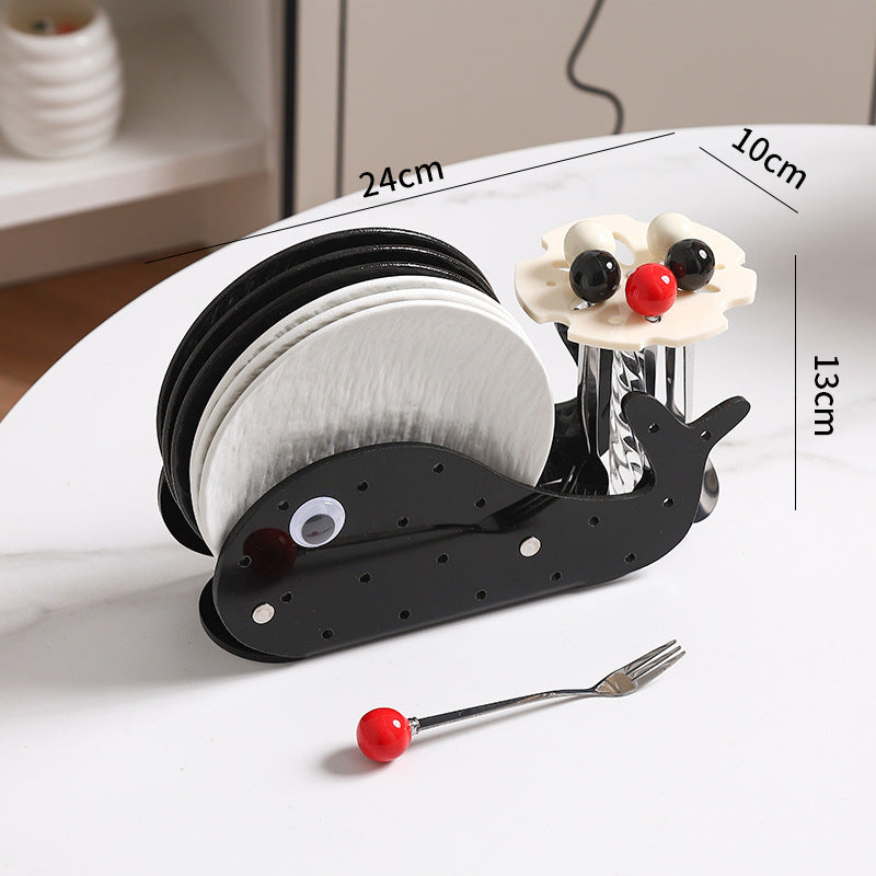 Creative fruit cake fork dessert mixing spoon storage rack stainless steel fruit pick set