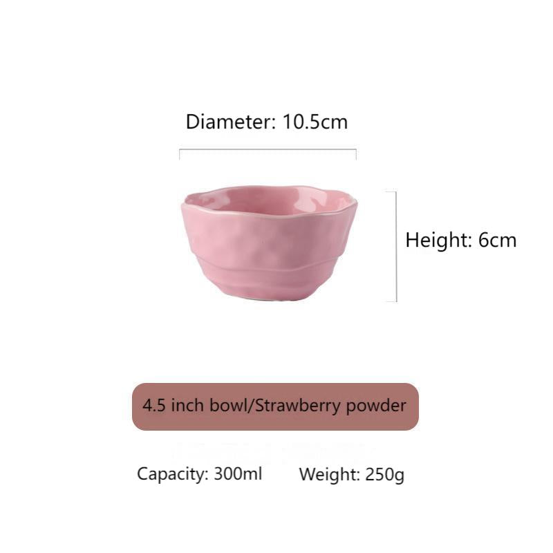Household two-ear ceramic handle soup bowl baking bowl salad fruit bowl