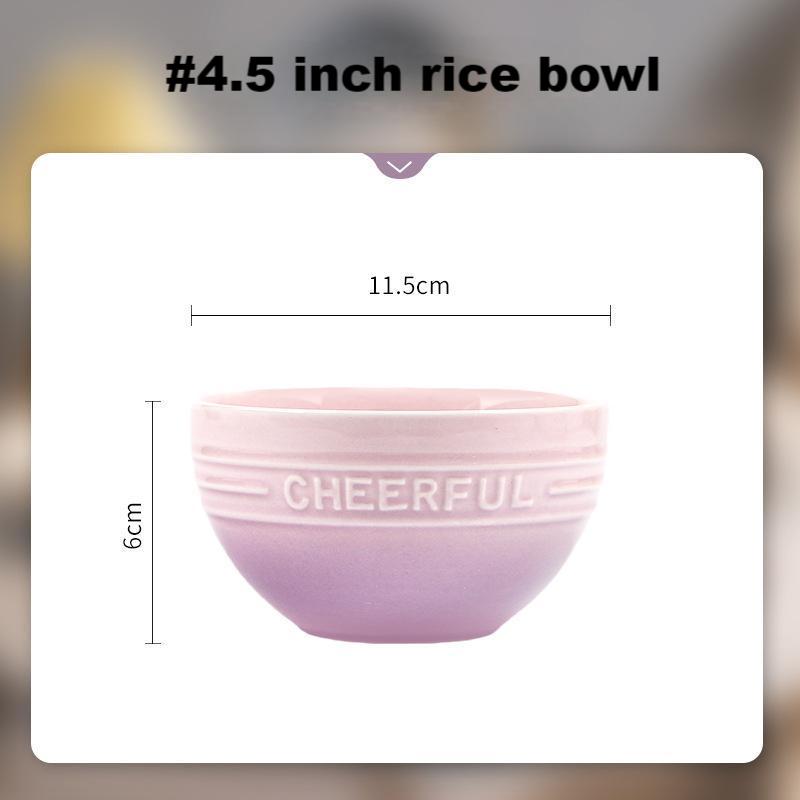 Underglaze Bowl Set Plate Advanced gradient purple ceramic tableware set plate and bowl set