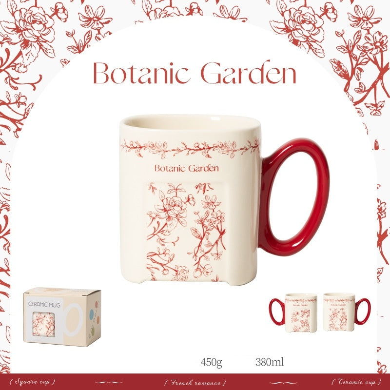 Retro Floral Graffiti Ceramic Mug Coffee Cup