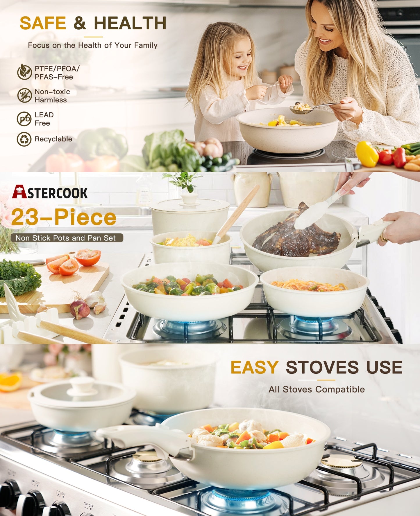 Detachable Set Pot Kitchen Household Tourmaline Non-Stick Pan