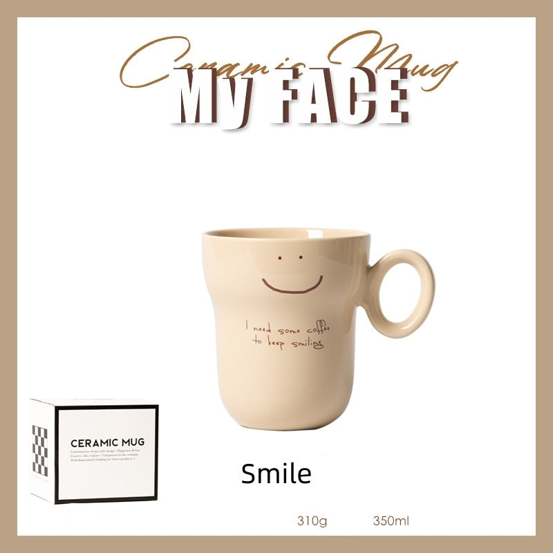 Cute Expression Ceramic Household Mugs