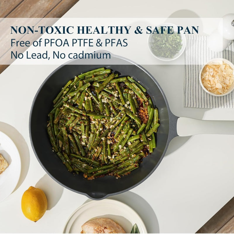 Grey Tourmaline Non-Stick Cookware Set For Home Kitchen