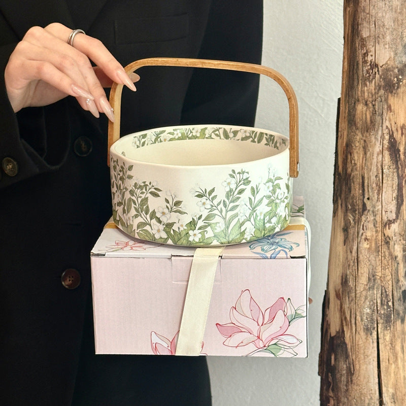 Original niche design sense osmanthus hand-held ceramic fruit basket