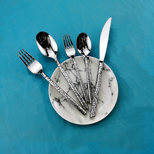 Creative Diamond Hammer Point 304 Stainless Steel Knife, Fork And Spoon Tableware