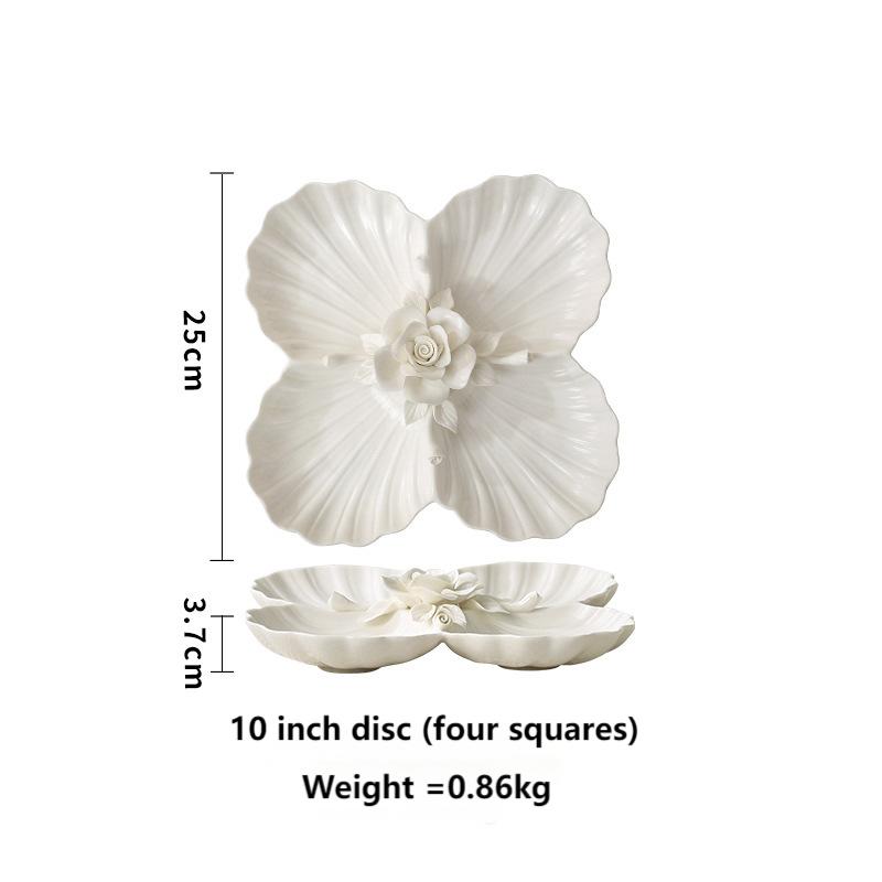 Embossed hand pinch flower bowl plate cup cutlery set home afternoon tea exquisite ceramic plate dessert plate