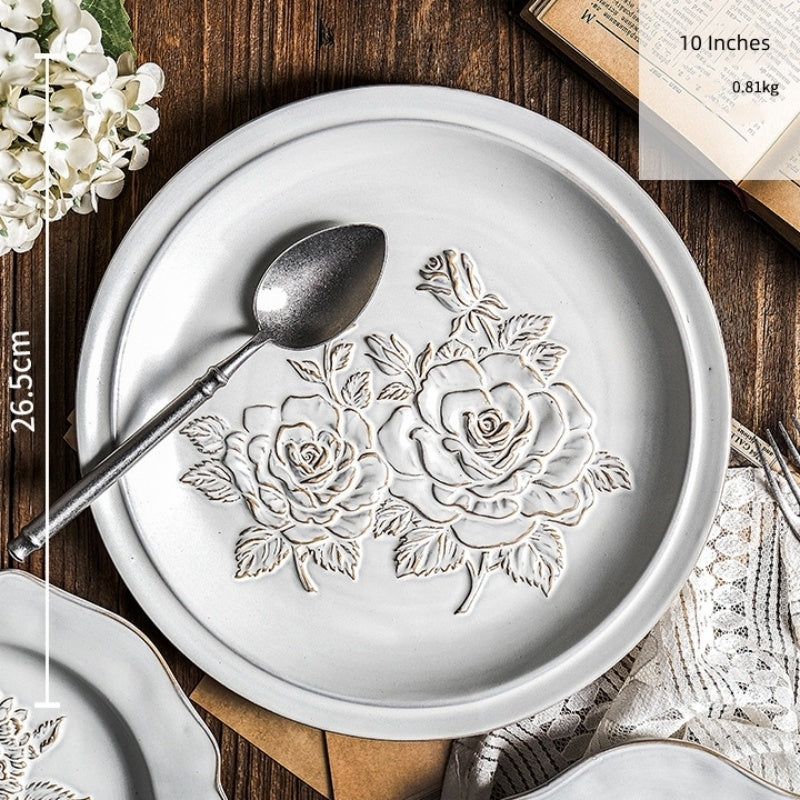 Palace Style Retro Relief Inventory Heart Plate Decorative Ornaments