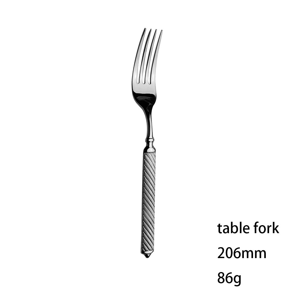 304 Stainless Steel Forged Twine Line Handle Advanced Thickened Knife Fork Spoon Western Tableware