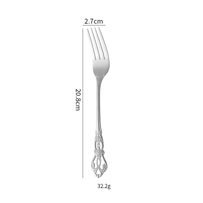 Court-Style Relief Stainless Steel Western Tableware