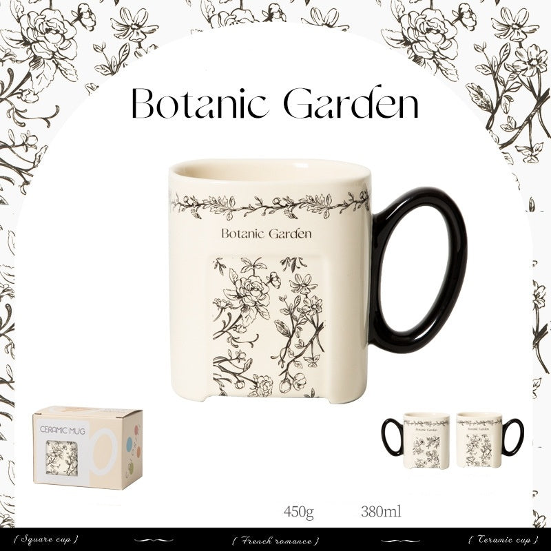 Retro Floral Graffiti Ceramic Mug Coffee Cup