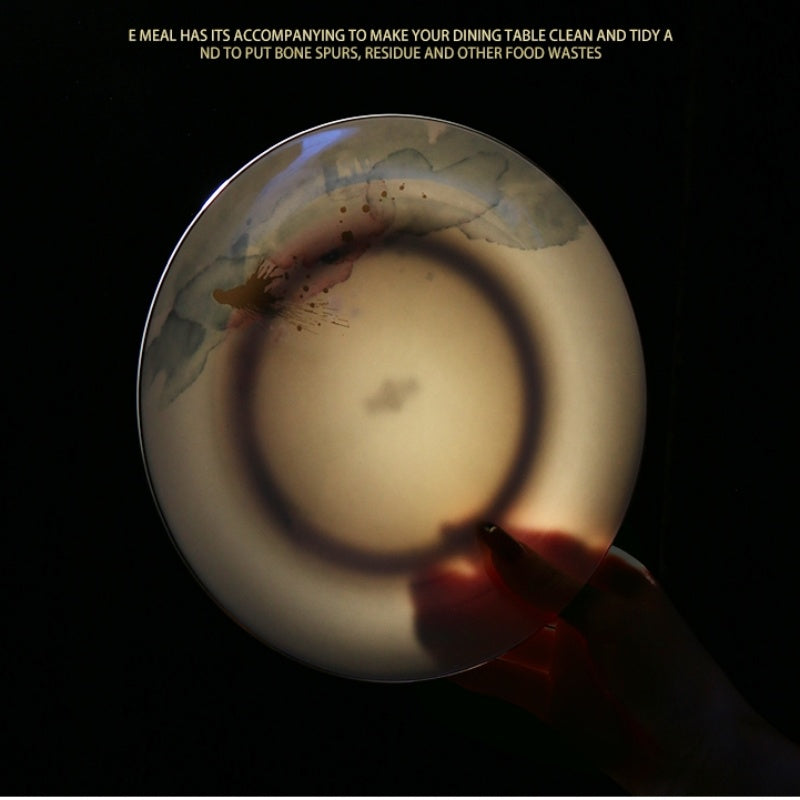 Bone China Plate, A Light Luxury Western-Style Plate With Golden Edges For Home Use