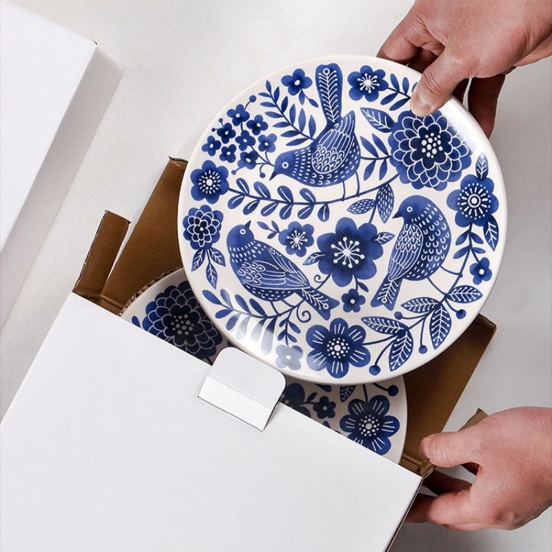 Creative Painted 9-Inch Ceramic Plate 4 Piece Set