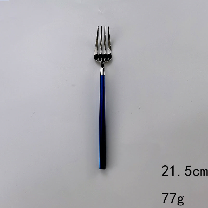 304 Stainless Steel Pvd Electroplated Blue Knife And Fork Tableware Set