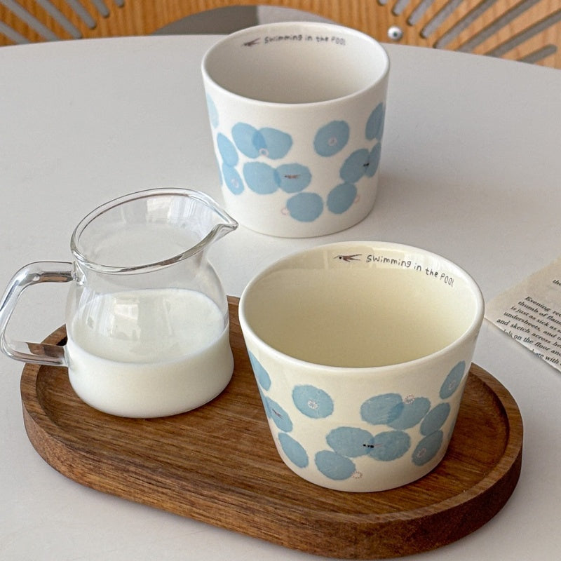 Delicate And Adorable Swimming Pattern Ceramic Mug