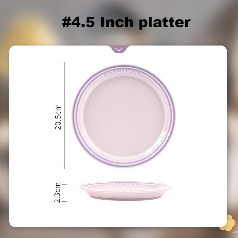 Underglaze Bowl Set Plate Advanced gradient purple ceramic tableware set plate and bowl set