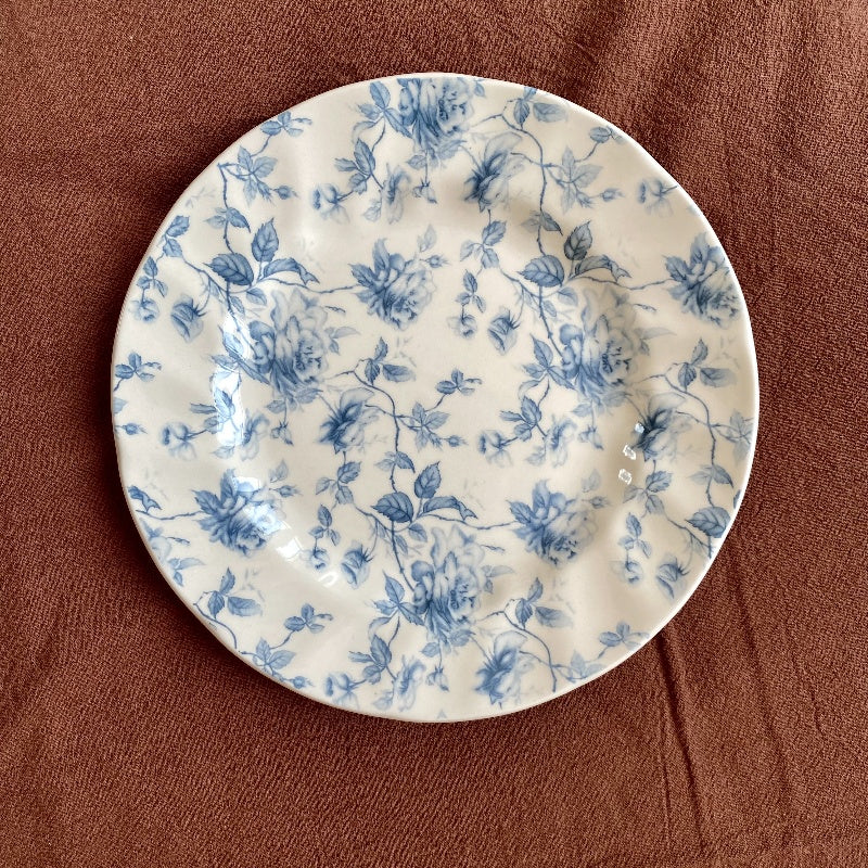 Underglaze Color Blue Flower Dinner Plate Grain Bowl Soup Plate Coffee Cup