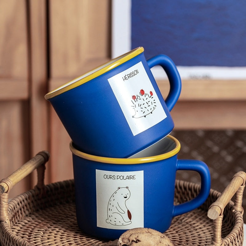 Klein Blue Animal Graffiti Ceramic Mug Coffee Cup