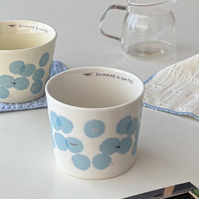 Delicate And Adorable Swimming Pattern Ceramic Mug