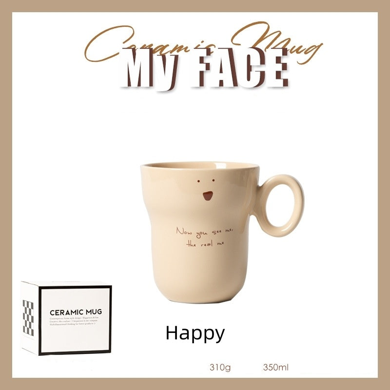 Cute Expression Ceramic Household Mugs