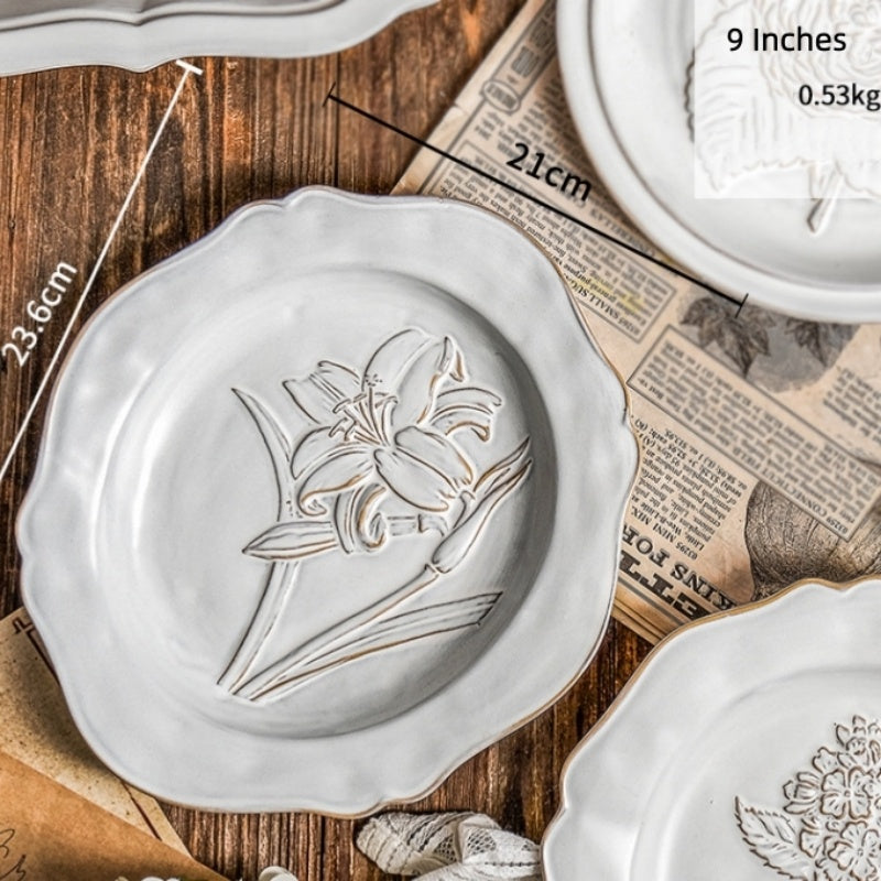 Palace Style Retro Relief Inventory Heart Plate Decorative Ornaments