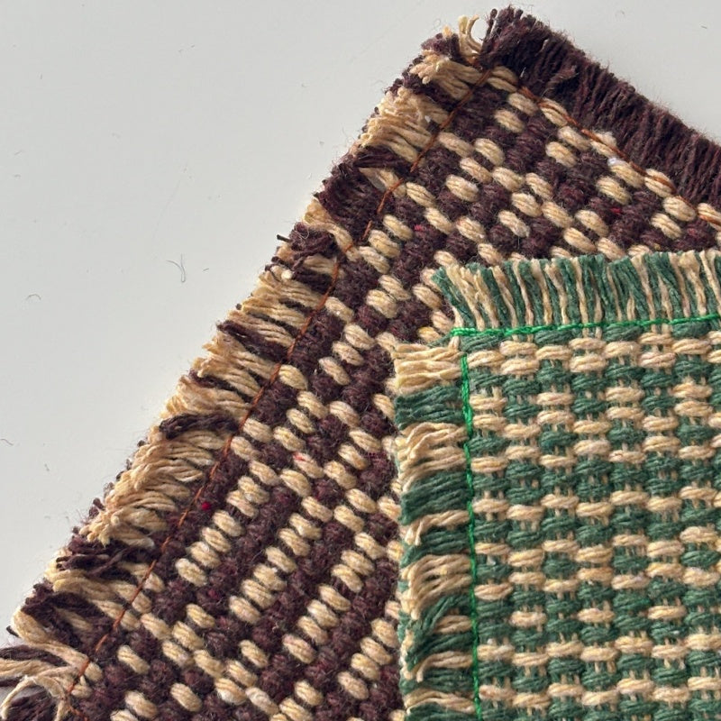 Retro Fabric Woven Coasters Set Of Five