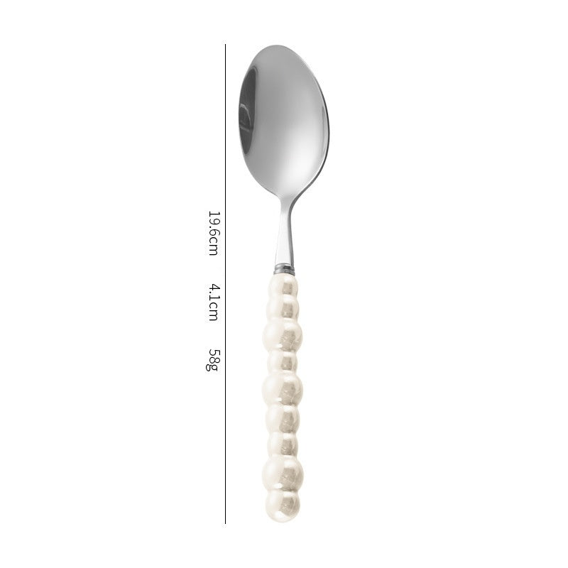 Creative Stainless Steel Ceramic Pearl-Shaped Handle Tableware