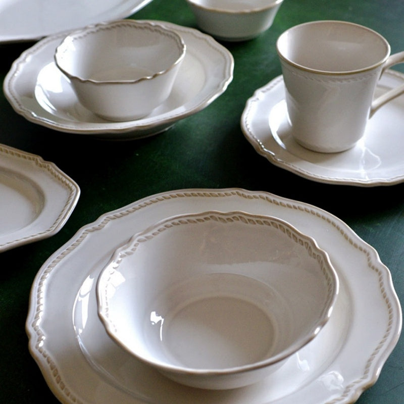 Underglaze Relief On Retro Ceramic Tableware Plates