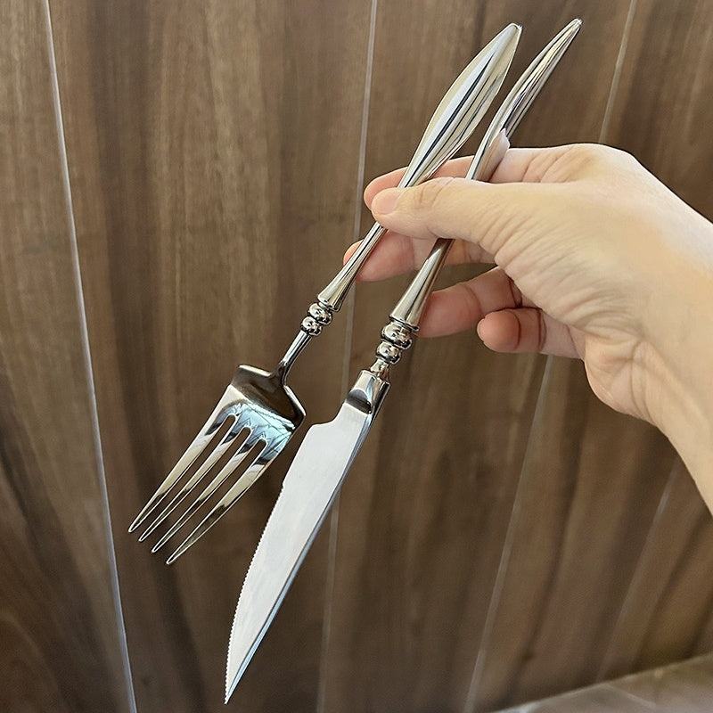 Retro Stainless Steel Mirror-Polished Western Tableware