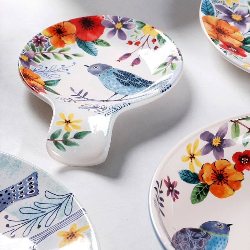 Creative Forest Series Painted Ceramic Plate Home Plate Set