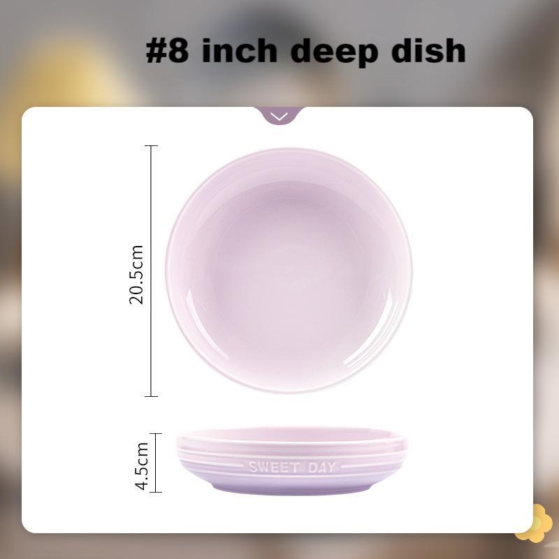 Underglaze Bowl Set Plate Advanced gradient purple ceramic tableware set plate and bowl set