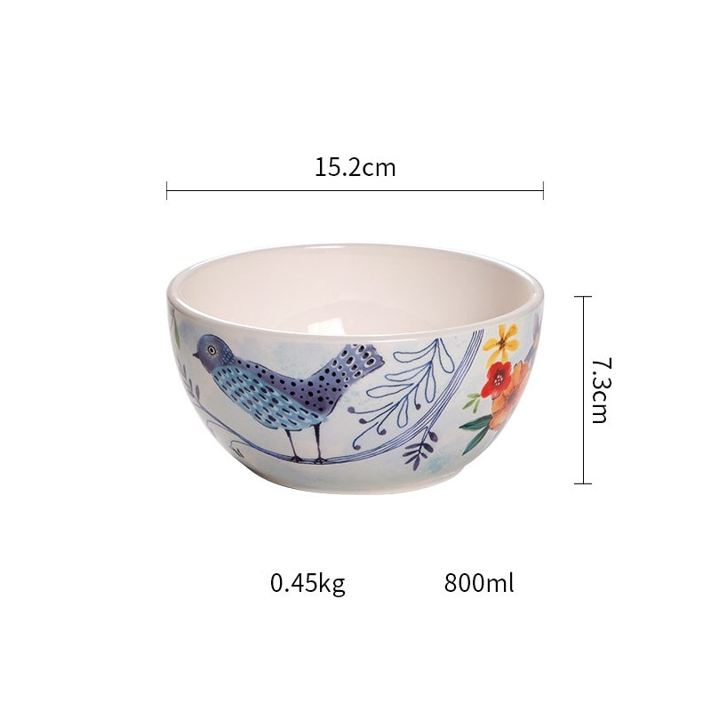 Creative Forest Series Painted Ceramic Plate Home Plate Set