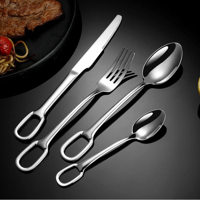 Creative Stainless Steel Hanging Hole Western Tableware