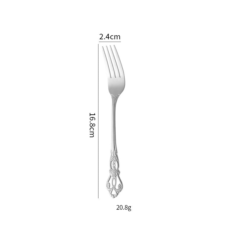Court-Style Relief Stainless Steel Western Tableware