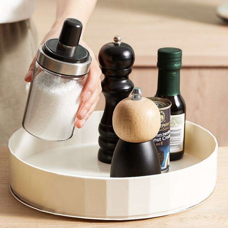 Multi-Functional Plastic Tray For Rotating Kitchen Countertop Storage