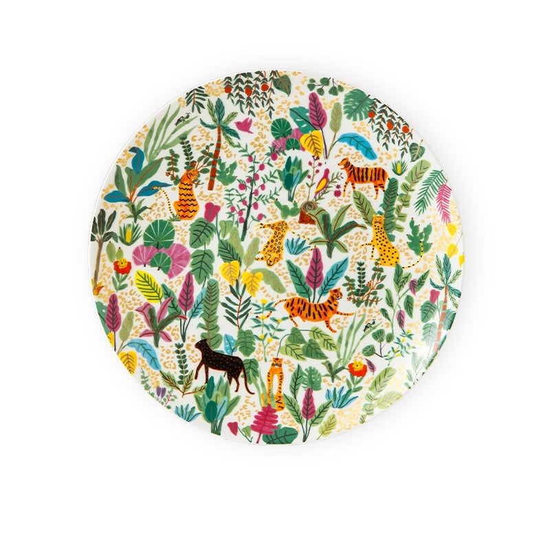 Dream Jungle Series Bone China Home Dining Plates, Bowls, Dishes And Tableware Light Luxury Set