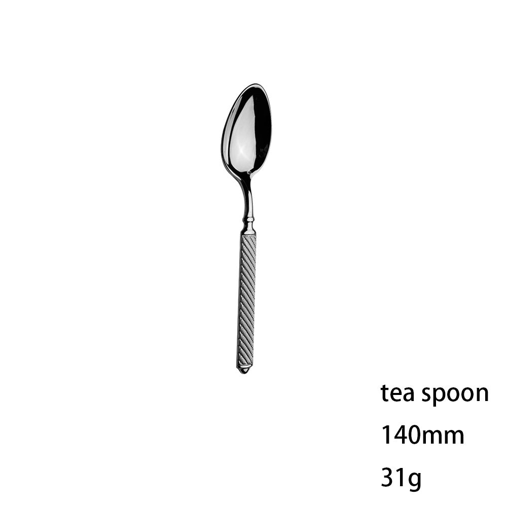 304 Stainless Steel Forged Twine Line Handle Advanced Thickened Knife Fork Spoon Western Tableware