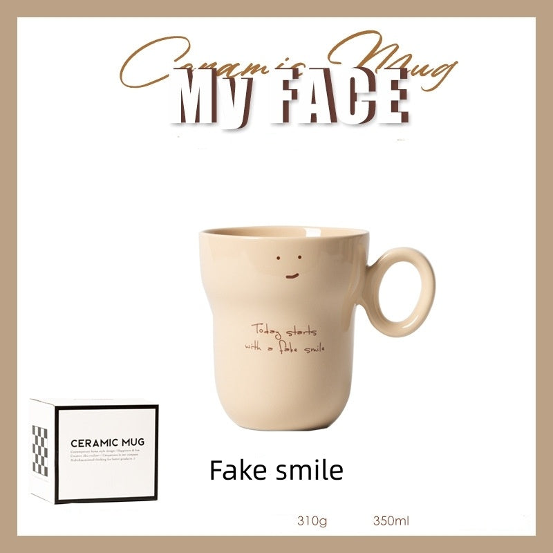 Cute Expression Ceramic Household Mugs