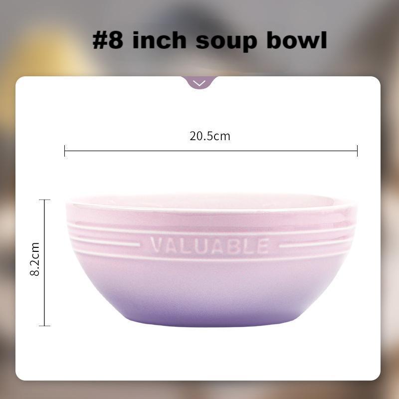 Underglaze Bowl Set Plate Advanced gradient purple ceramic tableware set plate and bowl set