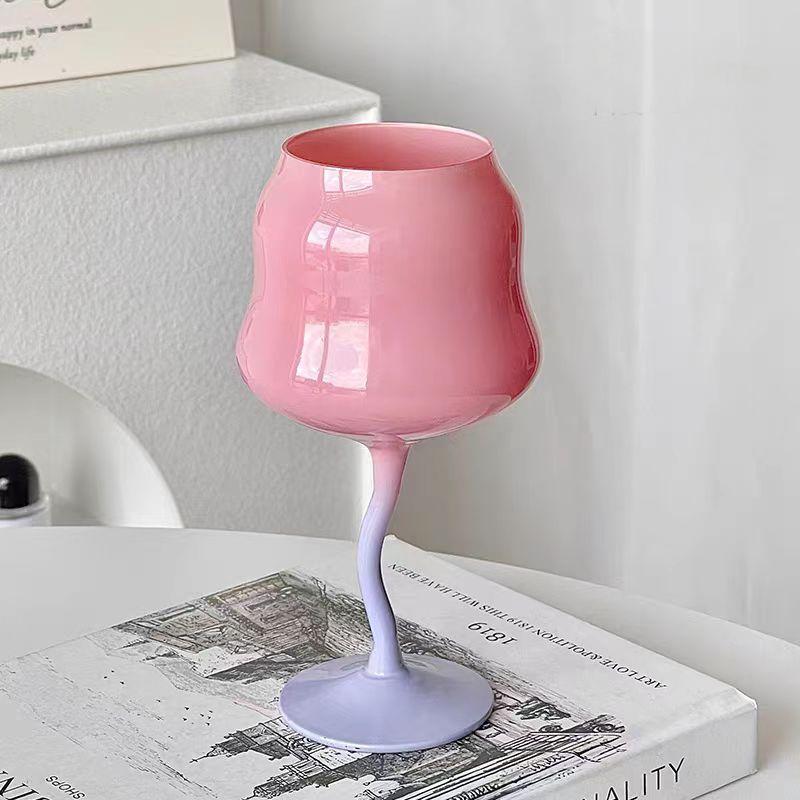 Macaron candy-colored fresh and bright wine goblets