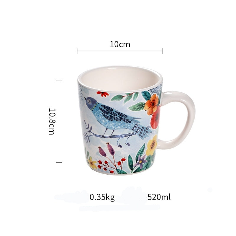 Creative Forest Series Painted Ceramic Plate Home Plate Set