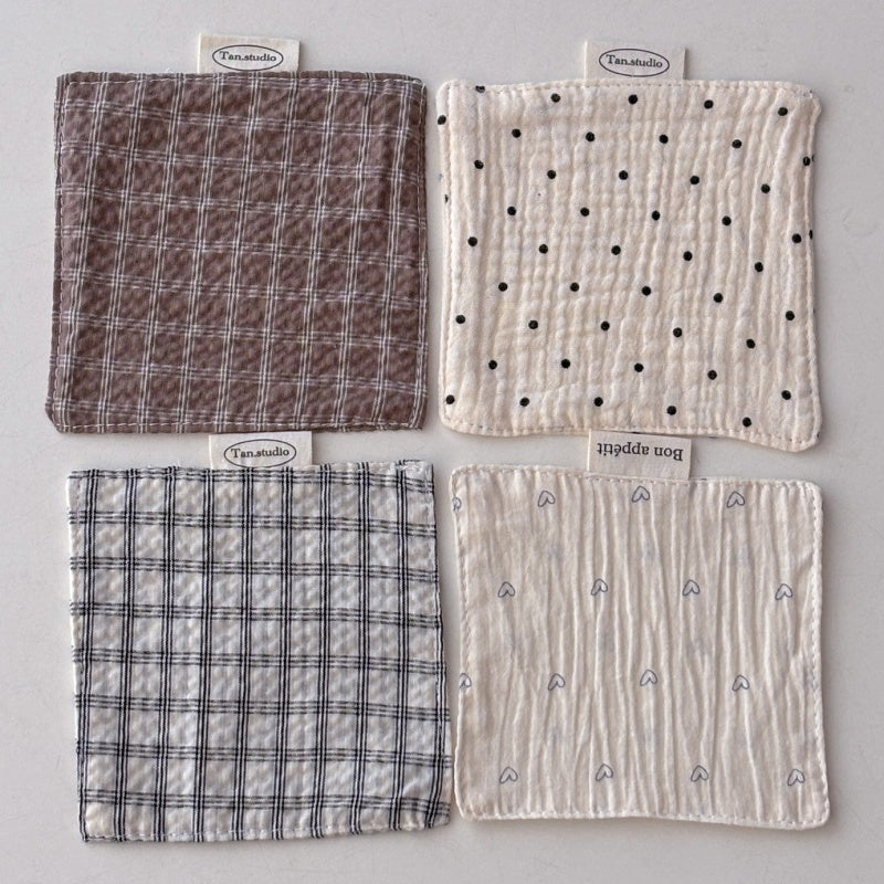 Low Saturation Color Fabric Coasters And Insulation Mats Set Of Five Pieces